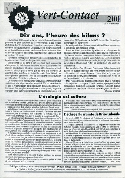 Vert-Contact n°200 (1991)