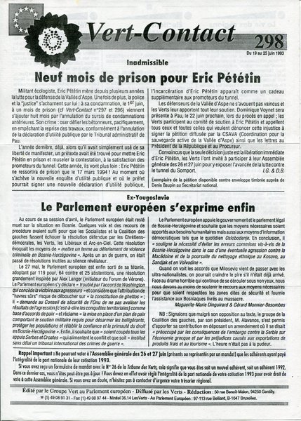 Vert-Contact n°298 (1993)