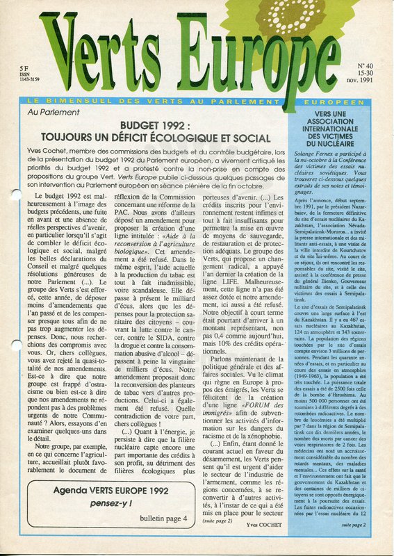 Verts Europe n°40 (1991)