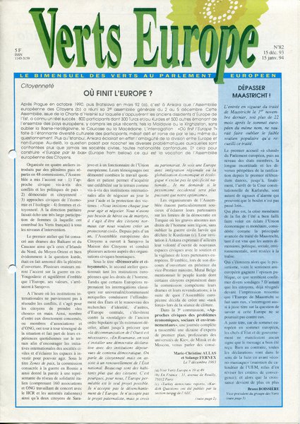 Verts Europe n°82 (1993)