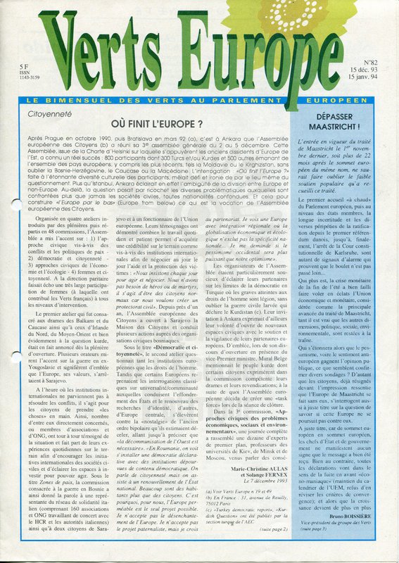 Verts Europe n°82 (1993)