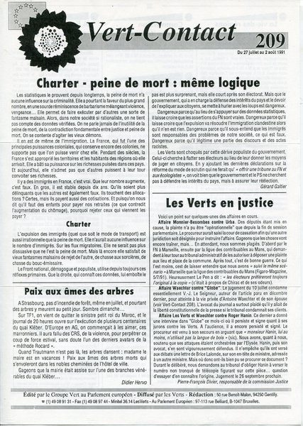 Vert-Contact n°209 (1991)