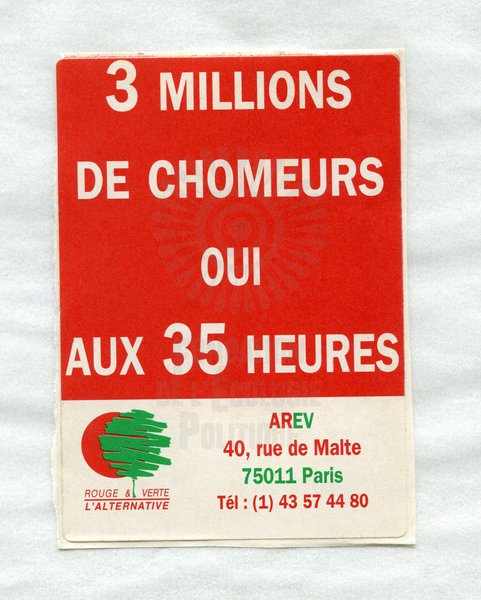 3 millions de chomeurs oui aux 35 heures (1989-1998)