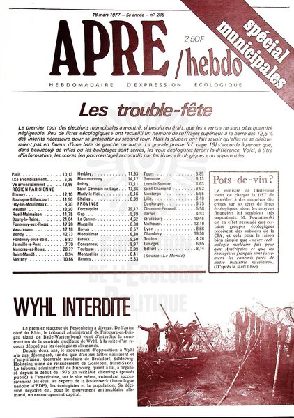 APRE HEBDO N°236 (1977)